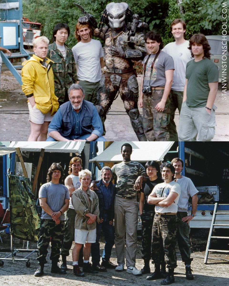 SWinstonSchool's tweet photo. Today is the 39th anniversary of John McTiernan's Predator. Let's celebrate it with some cool behind-the-scenes images from the Stan Winston Studio archive.

#stanwinston #kevinpeterhall #stanwinstonstudio #predator #practicaleffects #80smovies #legendary https://t.co/7MViJjYzr3