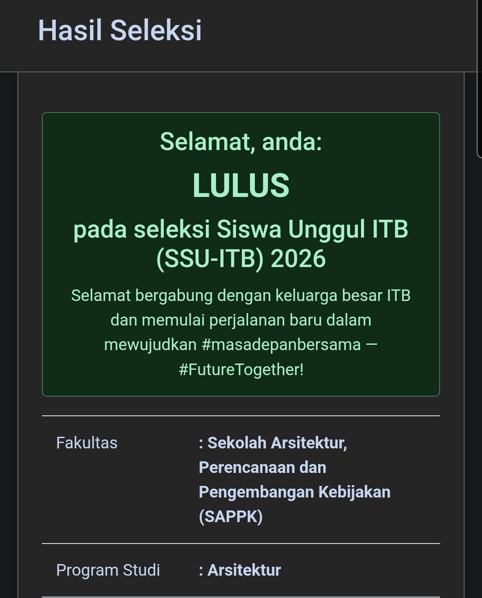 avi☆ masuk itb tweet media
