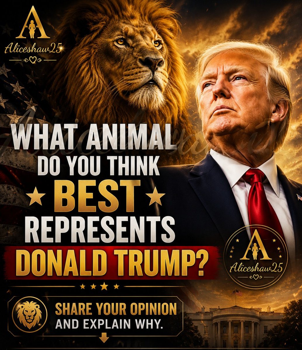 Aliceshaw25's tweet photo. What animal do you think best represents Donald Trump?
Lion ❤️ https://t.co/2cOvicel01