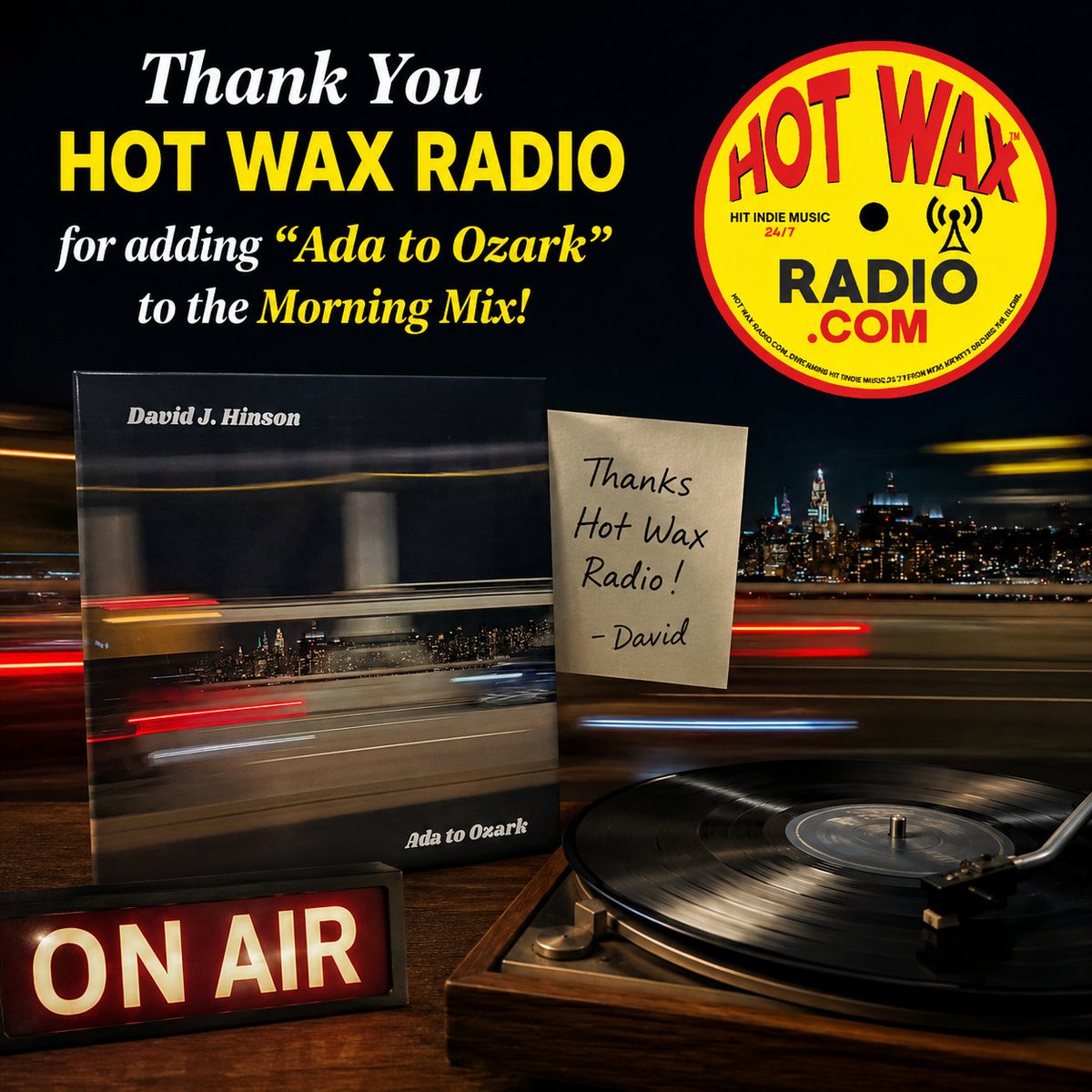 HinsonMusic's tweet photo. Thank you, Hot Wax Radio!

Spotify: https://t.co/qSwrdeUDbm

Apple Music: https://t.co/oNZncTgwRc https://t.co/4eHOFXvOOb