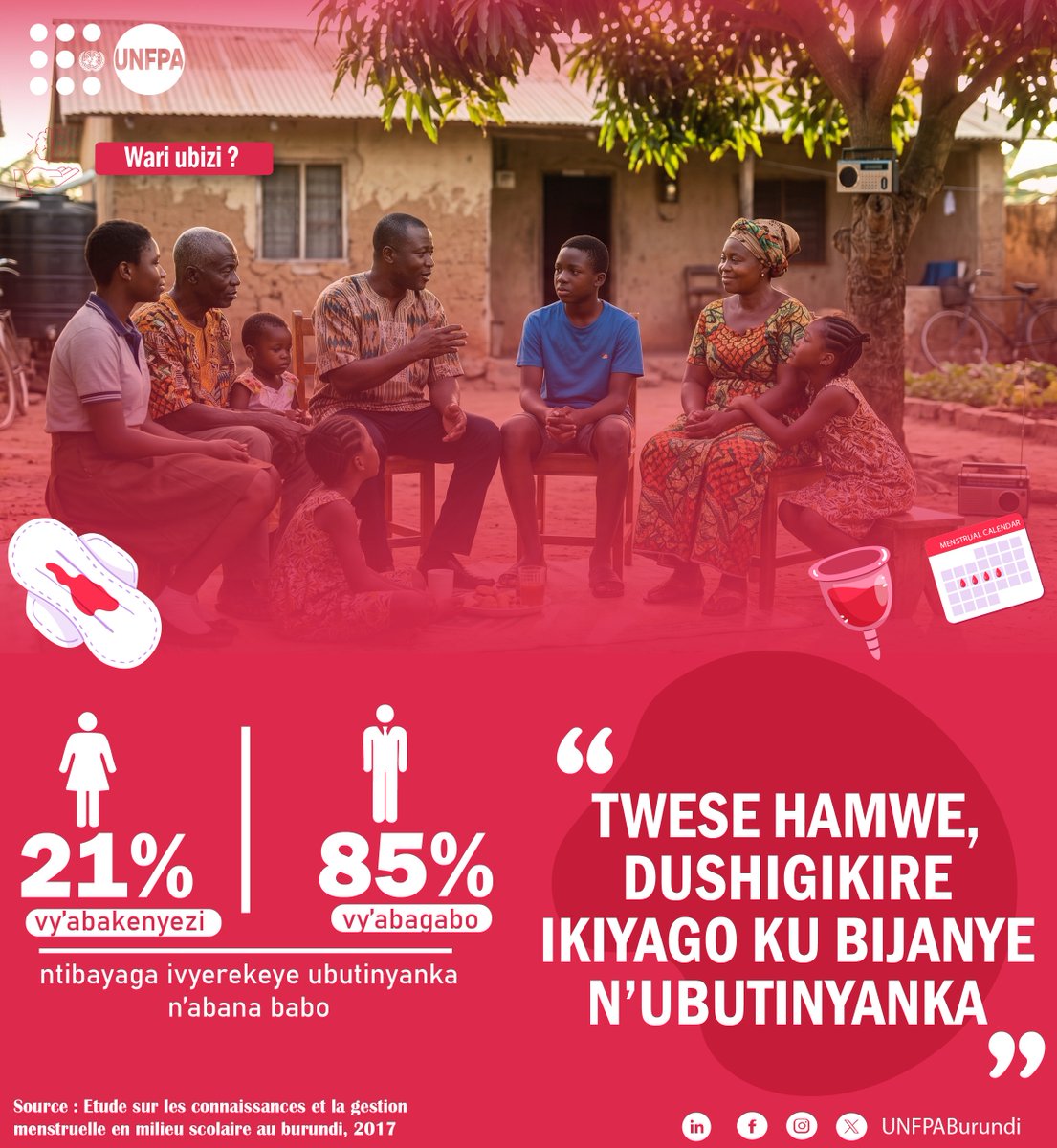 UNFPABurundi's tweet photo. Mu #Burundi, kutavuga ibijanye n’ubutinyanka biracabangamira imibereho y’abigeme. Dushigikire ikiyago hagati y’abavyeyi n’abana kugira umwigeme wese akurane iteka, icizere muri we n’umutekano aho abaye. #Ubutinyanka #Amagara #Indero https://t.co/p3dg79d8Vc