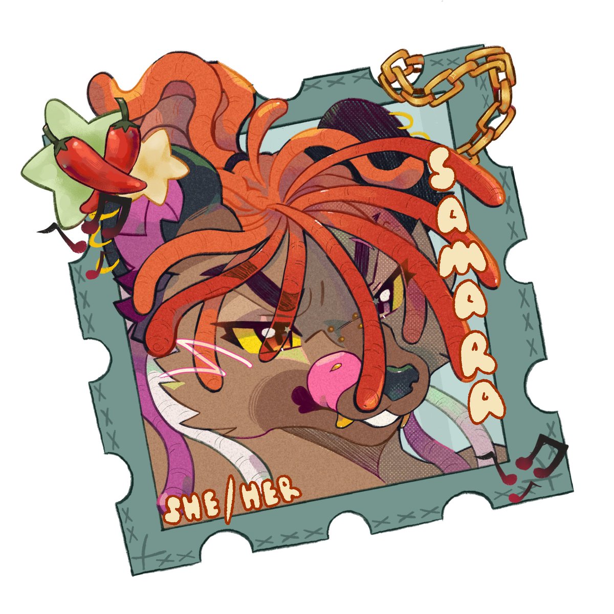 _STARCORE_'s tweet photo. First stamp badge completed for @savagesapphic  🎶🌶️✨ https://t.co/eRdzxDfABx