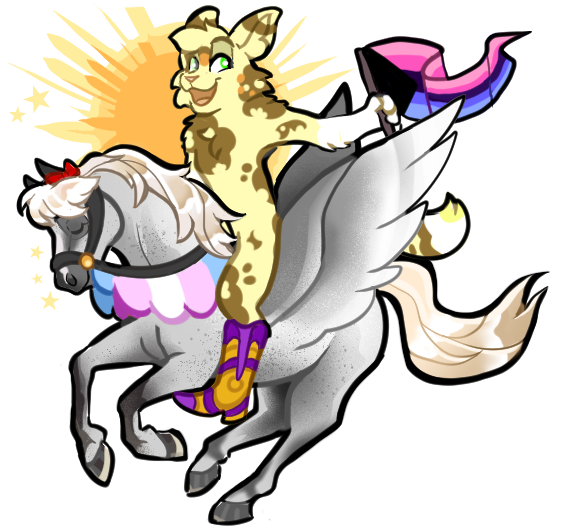 careful_please's tweet photo. And so beings this years Pride train : D
Commission for @acornypunny and @gayfeatherstar, as well as my sona and one of @Vuurstern 🏇🎠 https://t.co/n1qSWI28El