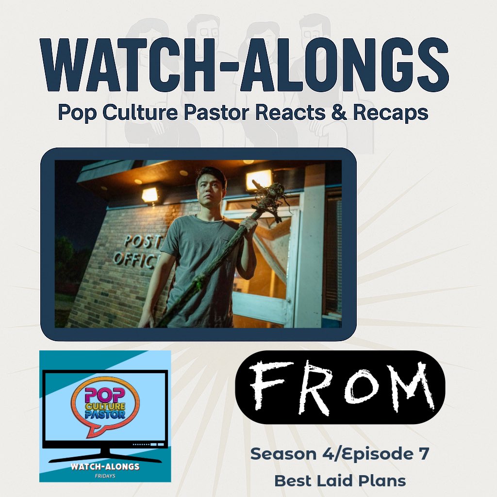 PopCPastor's tweet photo. “You cannot save dead things.”

🪆 Roger is back?
🗡️ A mission to test the totem spears?
🩸 Henry gets belligerent?
👁️ Elgin’s hero era?

Dave & Cody break down From S4E7 “Best Laid Plans” — the episode where the whole town finally gets on the same page just in time for everything to fall apart. 
Plus a Fromspiracy tying Abby’s season one “it’s all a dream” line to everything happening now.
Is the Man in Yellow just the devil running the same con every cycle? And will we EVER get the donuts?

🎧 New Pop Culture Pastor Watch Along out now — link in bio/comments

#From #FromSeason4 #FromMGM #ManInYellow #MGMPlus