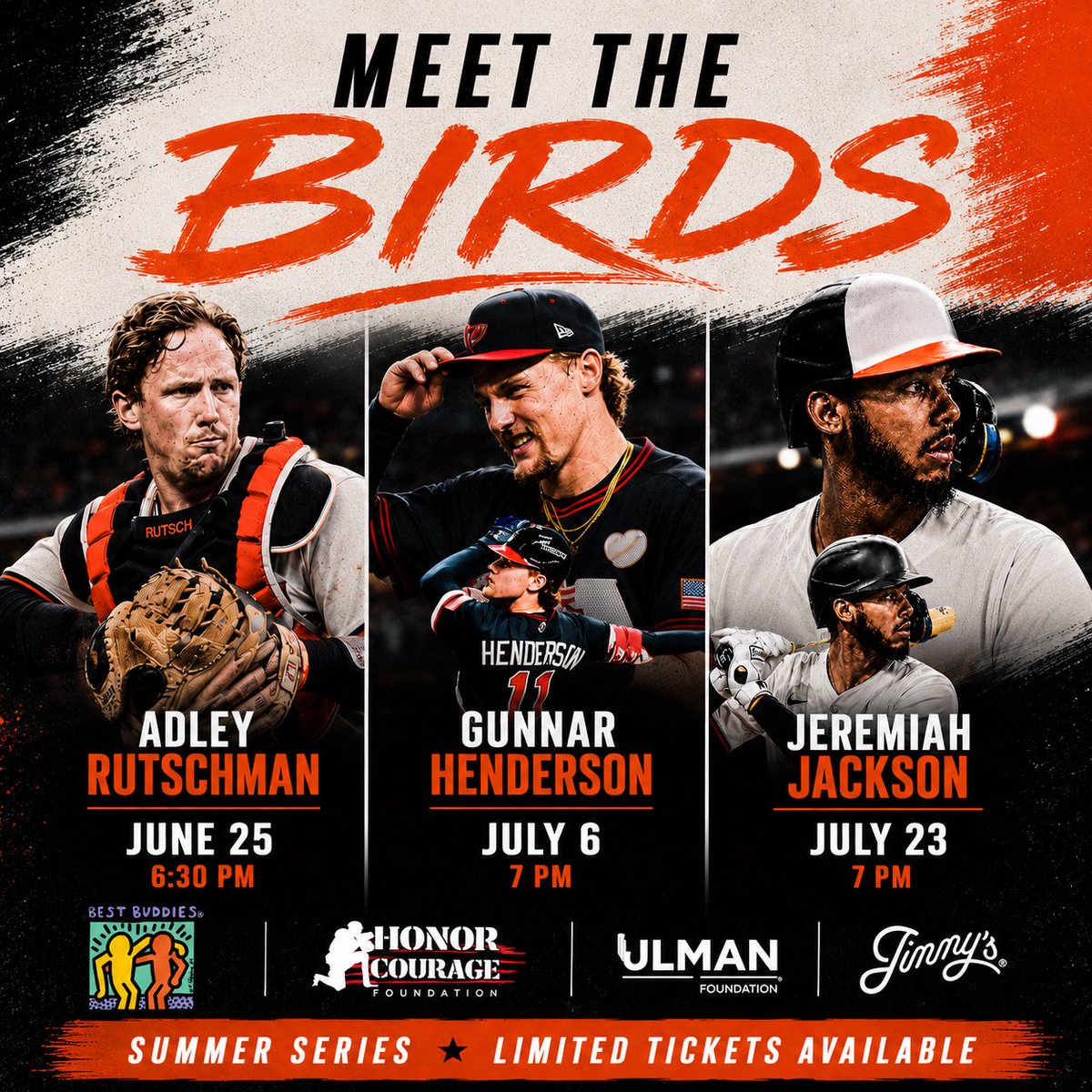 editti22's tweet photo. I believe we have 6 tickets left for Gunnar Henderson’s Meet The Birds event on July 6th!

We also have a few left for Jeremiah Jackson on July 23rd! 

Come grab them ASAP! https://t.co/XXJiO6oid0 https://t.co/hhwDRw0tLc