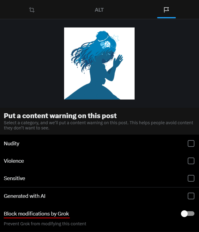 UFOkiyo's tweet photo. A BIG REMINDER FOR MY FELLOW ARTISTS!!!

If you didn't know (because it was sneakily added in during an update) YOU CAN DISABLE THE "EDIT IMAGE" BUTTON ON YOUR ART!!

Steps: add image to post, tap "edit" on your image, go to flag icon &amp; turn the last setting on!

(1/2) https://t.co/dAcGS6M5yz