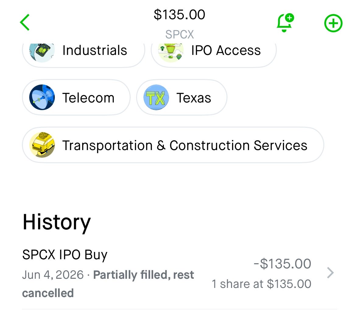 CyberCatX's tweet photo. 好吧，所以我和老婆账户都喜提1股 $SPCX ，2/700，打发叫花子呢😺 https://t.co/ALDTcNYvVc