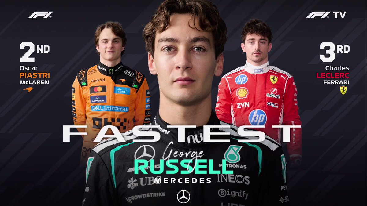 MaxFormulaOne's tweet photo. TOP 3 #F1 #BarcelonaGP 🇪🇸 #MSCCruises #Barcelona #CircuitBarcelonaCatalunya #Formula1 #BarcelonaGrandPrix #Practice1
Russell 🇬🇧 (Mercedes)
Piastri 🇦🇺 (McLaren Mercedes)
Leclerc 🇲🇨 (Ferrari)
📸 F1 TV https://t.co/s1tSmzWD8H