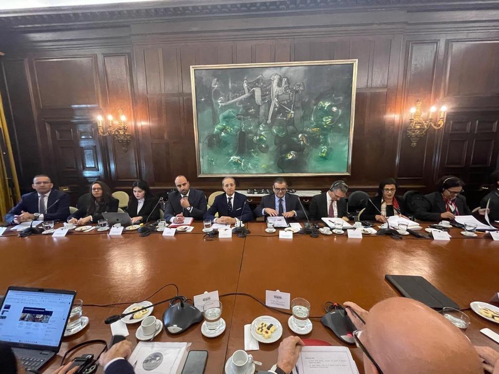 MarocDiplomatie's tweet photo. Ce jeudi à Buenos Aires, L' Ambassadeur, DG des Affaires Politiques Internationales, M.Fouad Yazourh,a coprésidé, avec M.Roberto Alejandro Salafia,Sous Secrétaire aux Négociations économiques internationales et à l’Intégration 🇦🇷 ,la 8ᵉ session de la Commission Mixte 🇲🇦🇦🇷 https://t.co/MT1nNcuT24