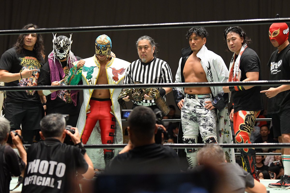mjk_pw100's tweet photo. みちのく 後楽園ホール大会、観戦終了！
ルチャ盛り沢山な大会で楽しかったです！
東北ジュニアヘビー級選手権は終盤の王者MUSASHI選手の畳み掛けに勝負アリ…と思った矢先にアステカJr選手が復活し、最後は逆転勝利で新王者に！おめでとうございます！ #みちのくプロレス #メキシコ観光 #VIVAMEXICO https://t.co/E8zlOgFEBl