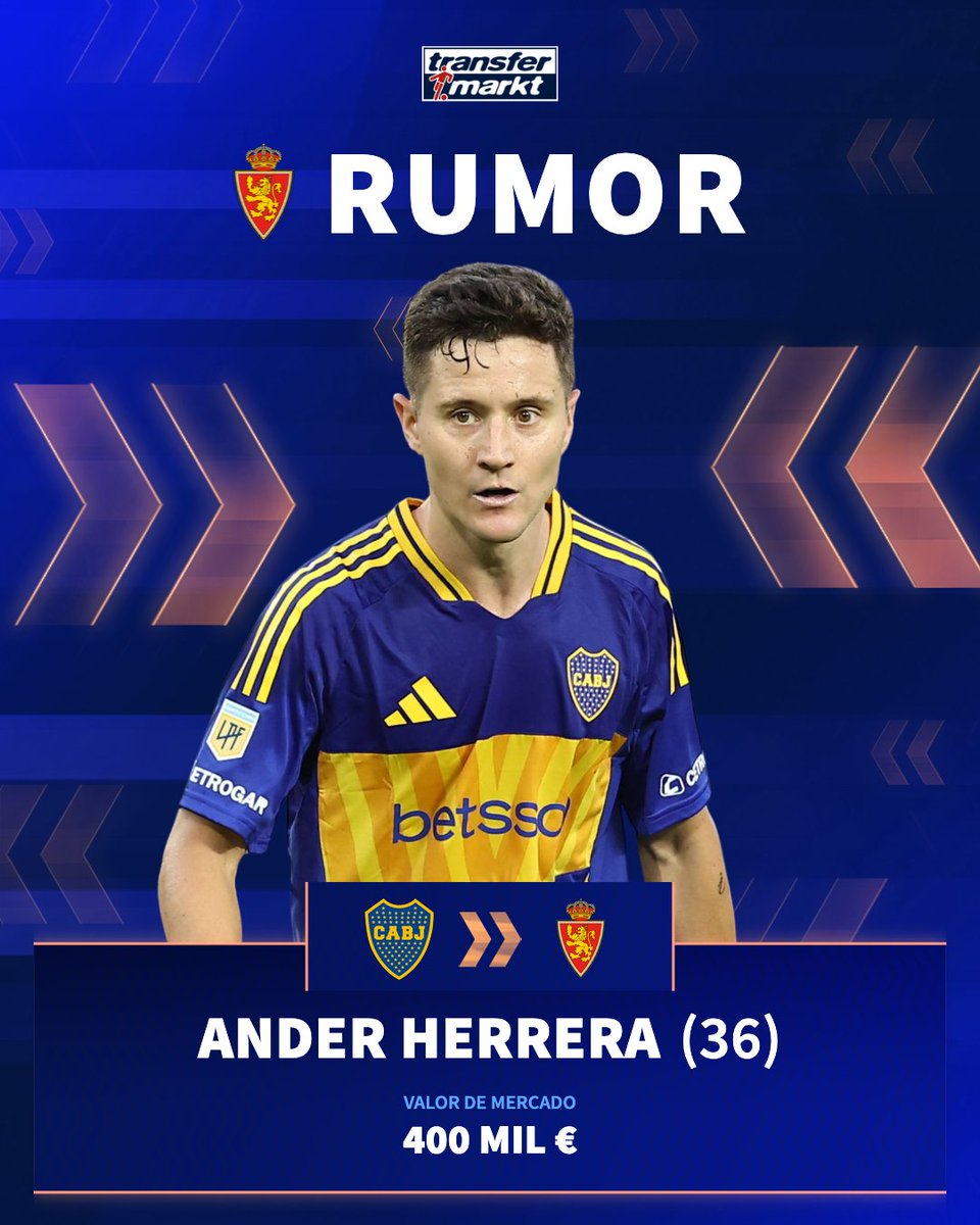 TMes_news's tweet photo. 🔙 🦁 Ander Herrera podría volver al Real Zaragoza, según afirman varias fuentes. El medio llegaría gratis después de rescindir su contrato con Boca Juniors.

👉 https://t.co/tMfnd55h5Z

#RealZaragoza #BocaJrs https://t.co/oWg80Sp75Z