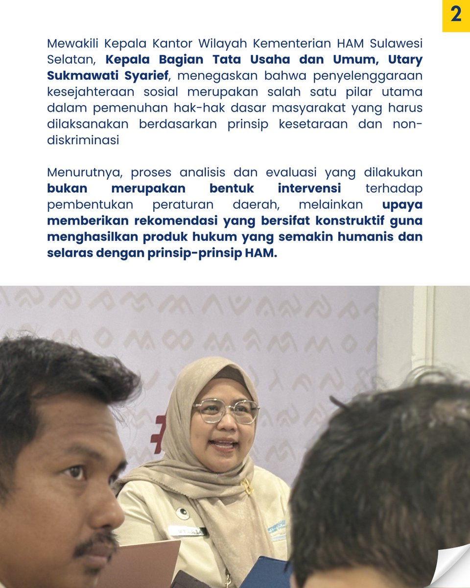 kemenhamsulsel's tweet photo. Soroti Perlindungan Kelompok Rentan, Kemenham Sulsel Analisis dan Evaluasi RANPERDA Kabupaten Sidrap
#KemenhamSulsel
#kelompokrentan
#raperda
#HakAsasiManusia https://t.co/QaCJrTKVoS