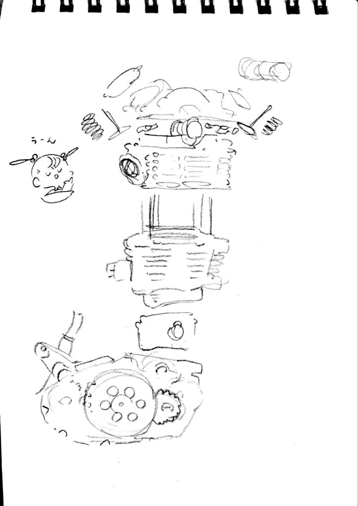 これが...
自称バイクイラストレーターの落書きである...
クセ強すぎないか... 