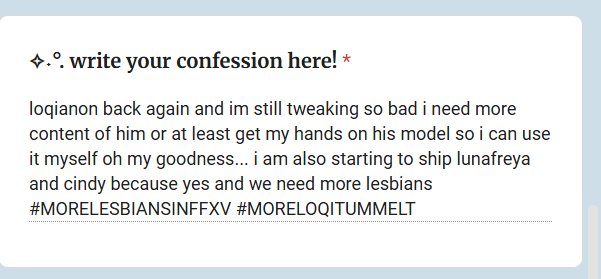 choconfessions's tweet photo. AAAAA LOQIANON WE MISSED YOUUUU!! 🥹🫶🏻 you're so #realest for shipping lunafreya and cindy bc YES. IN MY HEAD THEY'RE A LESBIAN VERSION OF PROMPTIS!!!! 

ALSO I SHIP THEM BOTH WITH GENTIANA AND ARANEA.... DO YOU FW ME? 👉🏻👈🏻 — ☄️ https://t.co/ID1V3vTdES