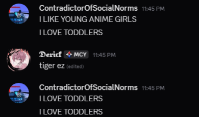 08BB_X's tweet photo. ⚠️16-17 year old "Tiger" that intentionally tries to groom much younger girls in "Chatbox" games and looks up to predators.⚠️

Full Document: https://t.co/sYq2vgugTl

https://t.co/v7TUl9QSEr
https://t.co/pNfBDoMIEC

Spread this around if you can. https://t.co/tGzInm4CMK