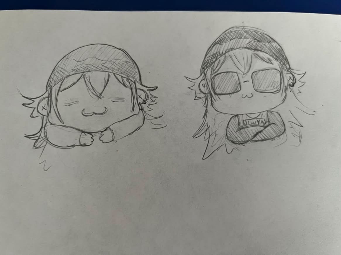 Junyyaa7's tweet photo. some emotes being cooked up, i plan on having a shit ton cuz I’ll NEVER leave ya’ll hanging 😤 
#envtuber #twitchaffiliate #emotes https://t.co/p81rQUbzcg