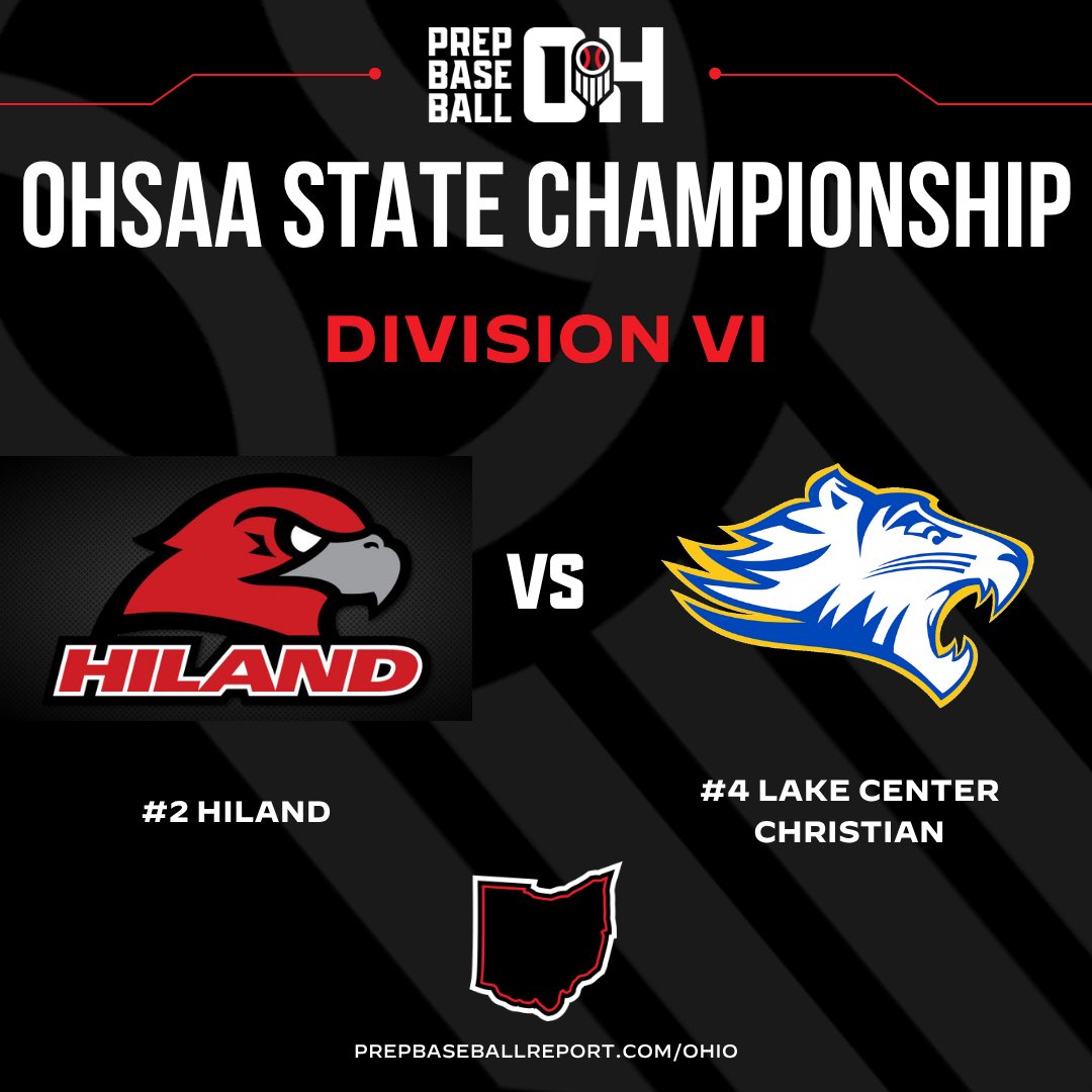 PrepBaseballOH's tweet photo. 🏆🥇💍 4 champions will be crowned today‼️

Division I State Championship:
#4 @bigmoebaseball (25-6) vs #3 @StXBall (26-5)

Division III State Championship:
#1 @BadinBaseball (29-3) vs #2 @WattersonBB (27-3)

Division V State Championship:
#1 @WaynedaleBSB (29-3) vs @CABaseballTeam (17-16)

Division VI State Championship:
#2 @HilandBaseball (25-4) vs #4 @lccsHARDBALL (24-4-1)

Ohio HS Final Four Preview:
🔗👉 https://t.co/TmW9jVyH3B

#RoadToAkron #OHHS26 #MadeInOhio #BeSeen @PrepBaseball @OHSBCAwebmaster @OHSAASports
