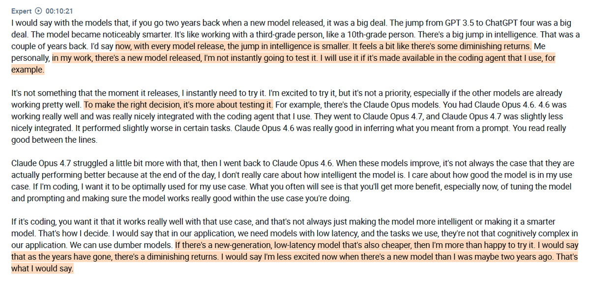 AlphaSenseInc's tweet photo. Interview with an industry expert on why $META's distribution advantage matters more than its model quality in the AI race ( $AMZN, $GOOGL ):

- The expert sees $META's models as still being behind the top frontier providers, such as OpenAI and Anthropic. Where $META holds a genuine advantage is distribution, with billions of monthly active users across Facebook, Instagram, and WhatsApp giving it a reach that no other AI company can match. The expert sees $META's strategy as less about winning the model race outright and more about integrating AI deeply into products that already have massive global adoption.

- The expert uses Gemini Flash for user-facing applications where latency and cost matter more than raw intelligence, and Claude Opus for coding tasks, which the expert considers the best model for that use case. The coding agent itself is highlighted as equally important as the underlying model, with $GOOGL's Antigravity agent paired with Claude Opus being the current setup of choice.

- According to the expert, the jump in intelligence between new model releases has become noticeably smaller over time, with the excitement around each new launch fading compared to a few years ago. He believes that tuning and prompting within a specific use case often delivers more value than upgrading to a newer model, and that for latency-sensitive applications with less cognitively demanding tasks, a cheaper and faster model is preferable over a smarter one.

- Cost is also a real factor in model selection, with Claude models being credit-based and more expensive, meaning the expert will switch to Gemini 3.1 Pro when credits run out, accepting slightly lower performance in exchange for the cost savings.

- The expert does not see $META playing a major role in the on-device or local deployment space with its newest Muse Spark model, since it is closed source and only accessible via API, making it incompatible with use cases like running models on a Mac mini. $META still has Llama for open source use, but the expert sees the company pivoting away from that and toward its closed source model.

- The expert sees two underrated elements of $META's AI strategy. The first is hardware, with the Ray-Ban smart glasses seen as underrated product that is gaining real traction and represents a unique channel for AI that none of the major foundation model players such as OpenAI or Anthropic are positioned to compete in. The second is distribution, with $META's billions of existing users across its consumer apps giving it an immediate reach advantage.