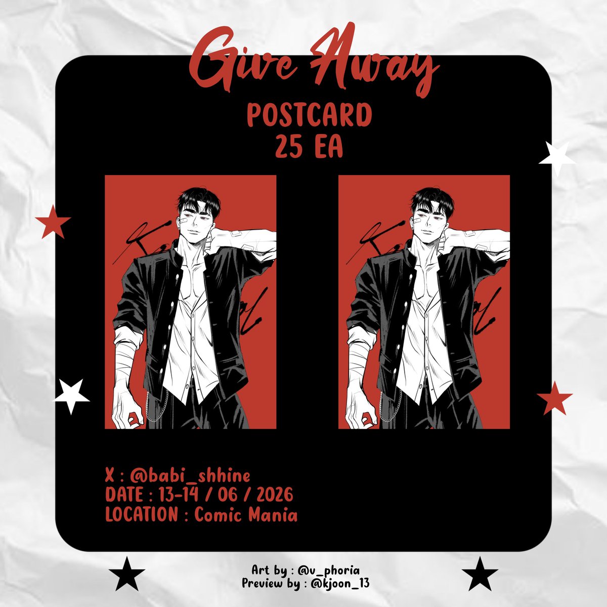 babi_shhine's tweet photo. 𝐆𝐈𝐕𝐄𝐀𝐖𝐀𝐘 𝐊𝐎𝐒𝐎𝐋 𝐏𝐎𝐒𝐓𝐂𝐀𝐑𝐃 

★ 25 EA Only ★

☆ งาน #ComicMania1
☆ YKP Studio Booth Exhibition
☆ รับได้ที่คุณฉลามนะคะ @ttoey1012_shark 

Artist : @v_phoria 
Preview by : @kjoon_13 

#พี่จ๋าของน้องชายทรราช
#ฉันนี่แหละท่านขุนที่สวยที่สุดในสยาม https://t.co/Wz9BzwnRgO