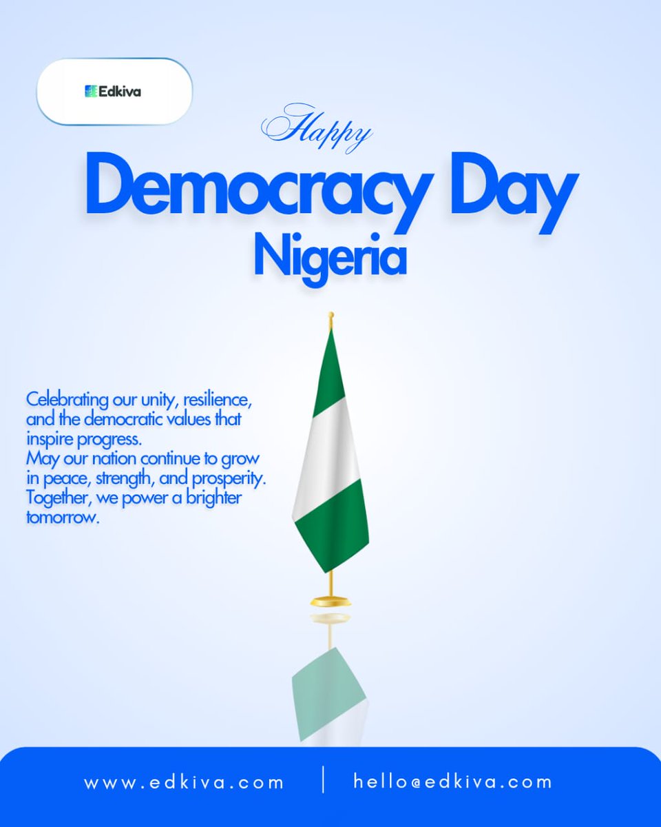 Edkiva_'s tweet photo. Democracy isn't just about voting. It's about raising citizens who can think, question, and build.

This Democracy Day, we celebrate Nigeria's resilience and commit to an education that empowers every child to shape our nation's future. 🇳🇬

#DemocracyDayNigeria #Edkiva #June12 https://t.co/R5IIWCmkk5