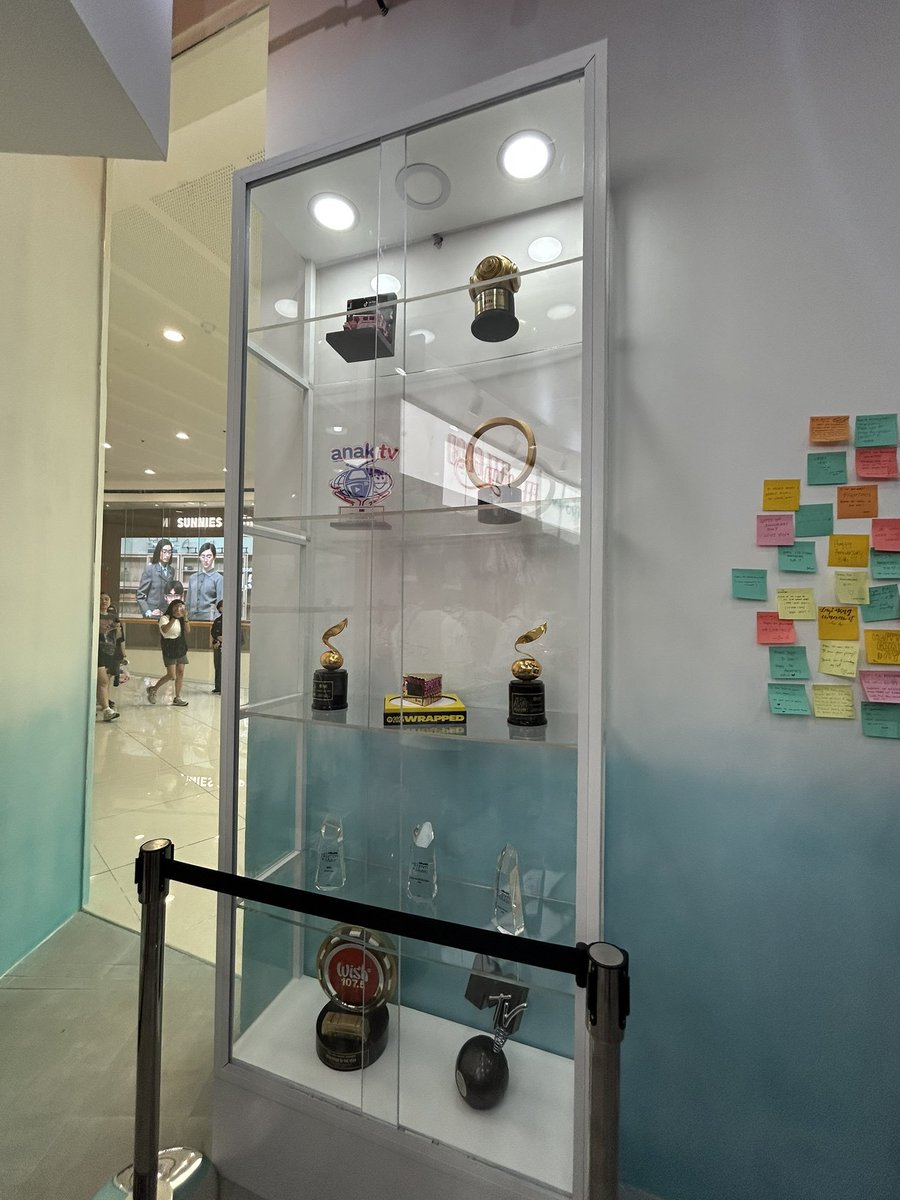 AllAboutBINIPH's tweet photo. Spotted at BINI's Pop Mart store display are some of the group's awards and trophies earned throughout their journey. From local honors to global recognition.

A reminder of how far BINI has come and the milestones they've achieved along the way since their debut.

【📸: @itsamanthuh   】