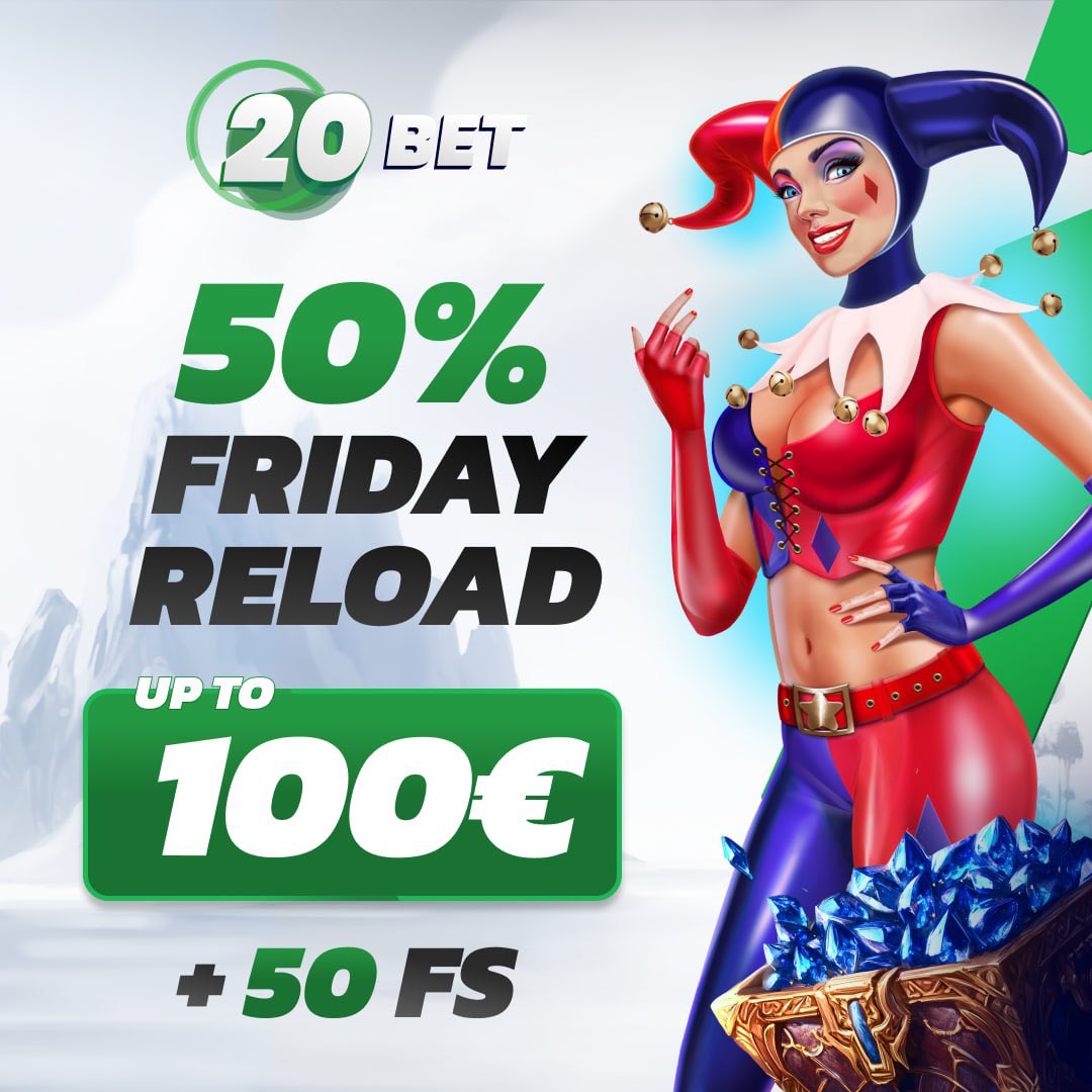 20betOfficial's tweet photo. 💰 20Bet’s Friday Reload Bonus is here!

💳 Top up your account with €20 or more and receive:

⚡️ 50% bonus up to €100
🔝 + 50 Free Spins

▫️ Select the Friday Reload Bonus
▫️ Deposit €20 or more
▫️ Get your bonus and free spins instantly!

https://t.co/JpgJKkOyOZ

#friday https://t.co/CceZ6qZJJ2