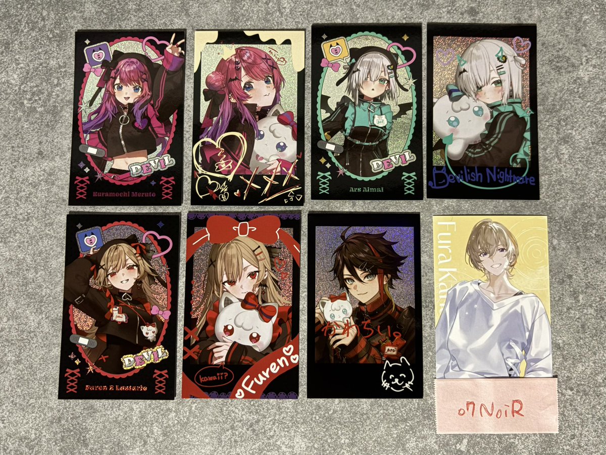 o7NoiR's tweet photo. 【交換】にじさんじ Devilish Nightmare ランダムチェキ風カード

譲⌇画像１枚目

求⌇画像２枚目

ご不快でなければ比率違いでの交換可能
郵送交換希望📮
纏めての方優先ですが1枚からでも◎
検索からでもお気軽にお声がけください📢´- https://t.co/t48qam9bUw