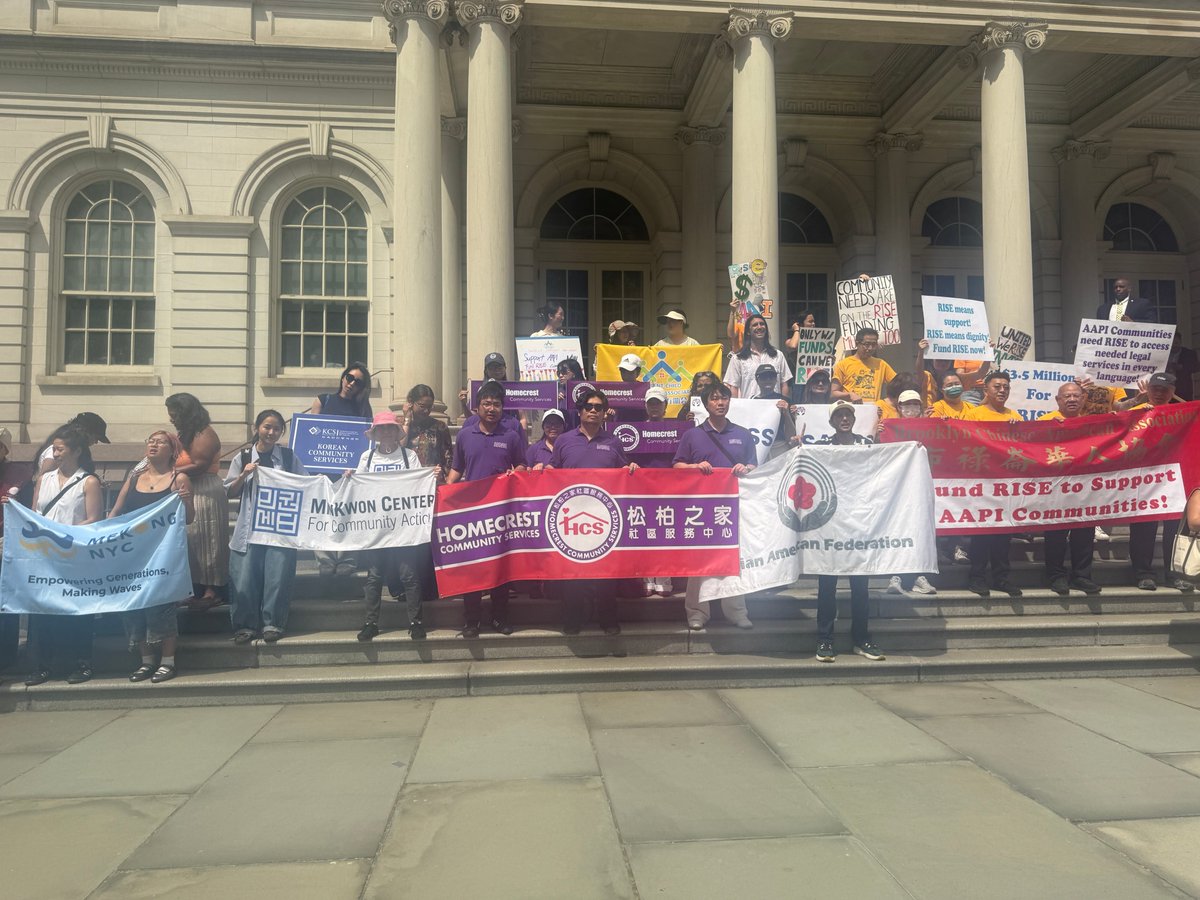 HCS_Homecrest's tweet photo. We rallied with @aafederation and RISE partners to urge @NYCCouncil to fully fund the #RISENetwork. Thank you to all the council members who took the time to hear how RISE funding has helped 2220+ Asian New Yorkers and why it's so essential to support this initiative! https://t.co/rlbZgeBEXW