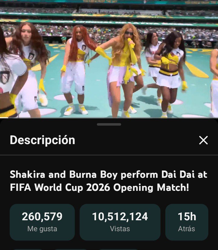 d0mesticada's tweet photo. La presentación de Dai Dai en la ceremonia de inauguración del mundial lleva hasta ahora 10.5 millones de vistas en 15 horas en Youtube ya superó incluso el debut del vídeo oficial (8.2M) https://t.co/sZsMMyLF7U