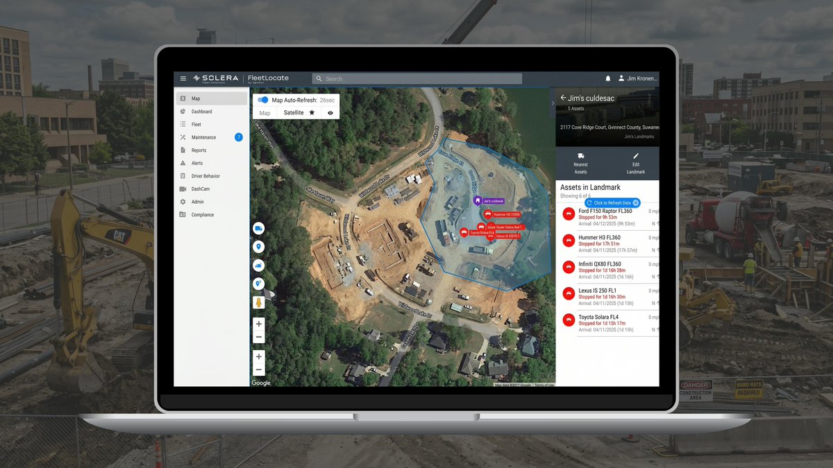 ConstructionEqt's tweet photo. 📡 Telematics is no longer just dots on a map. This story looks at how Solera is combining hardware, AI dashcams, asset tracking, geofencing, engine diagnostics, and fleet software to help contractors move from reactive maintenance to proactive management. https://t.co/3BAfsSnWfD https://t.co/0CfnW27ubo