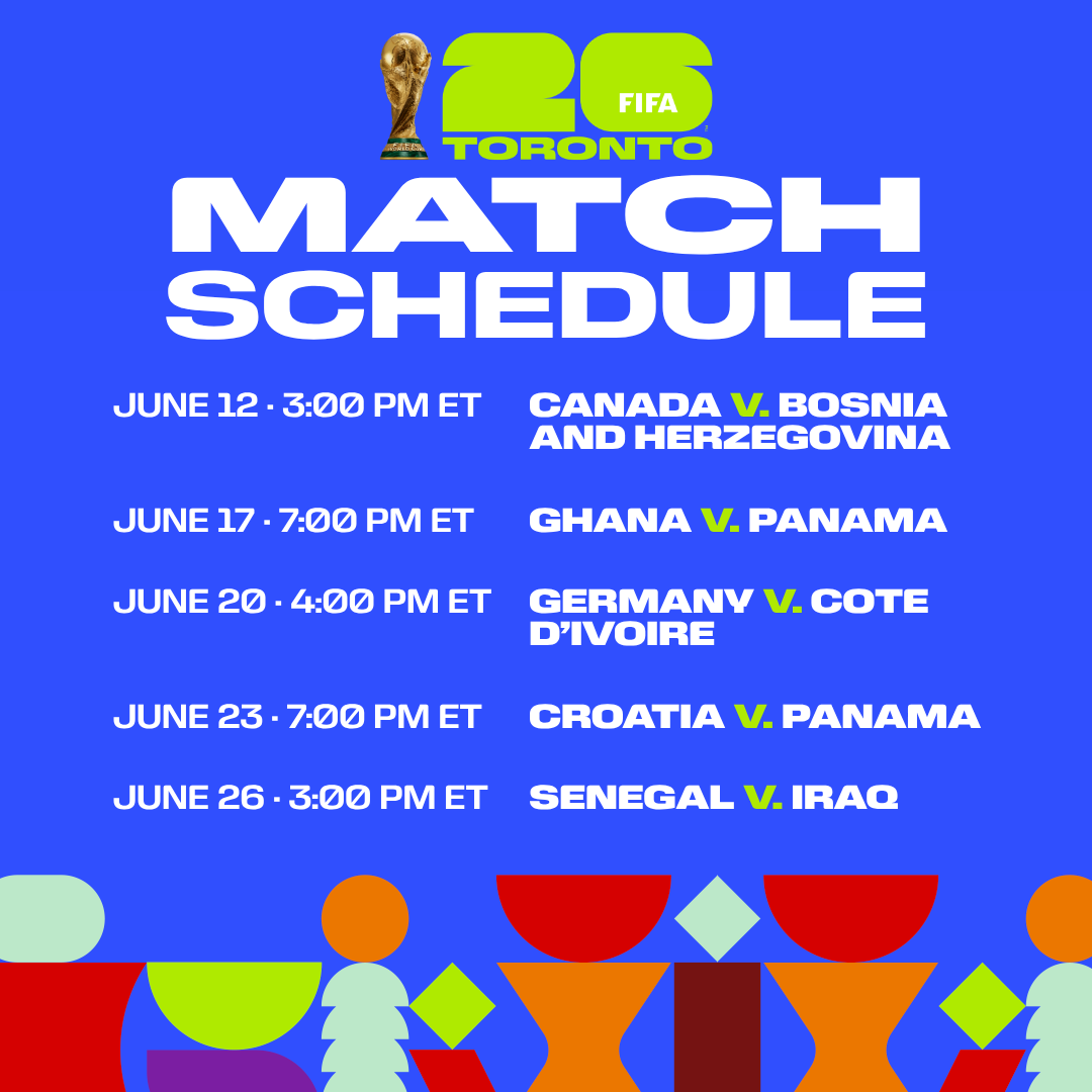 FWC26Toronto's tweet photo. History in the making! ⚽🏆 

The World in a City welcomes the world today. 🌍 

Today at 3 p.m. Team Canada plays Bosnia and Herzegovina in the first ever #FIFAWorldCup match on Canadian soil! 

Arrive 3 hours before kickoff for live entertainment, giveaways and more! https://t.co/q6H2yXTGsn