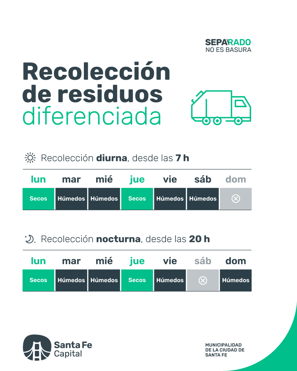 _SantaFeCapital's tweet photo. 🗑 #CiudadLimpia | Hoy Lunes sacamos #residuos secos y mañana Martes por la mañana, sacamos #residuos húmedos.
¡Separado no es basura!
https://t.co/4zRHfsz2lD https://t.co/SvLeEebJcF