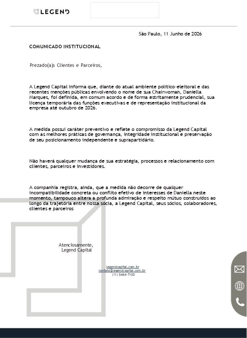 kimpaim's tweet photo. 🚨 Turma do Dedé avisa que Daniela Marques está temporariamente fora da Legend para concentrar todas as energias no projeto político.

André Esteves está apostando todas as fichas na tentativa de obter o Ministério da Fazenda ou a vice-presidência. https://t.co/Str7C88JTm