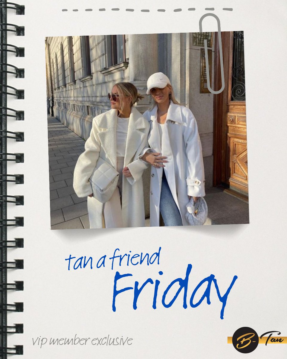 BTanGeorgia's tweet photo. TGIF! VIP members can bring a friend to tan for FREE today!

#btan #btangeorgia #tanning #friday #bff https://t.co/PFALu4owU8
