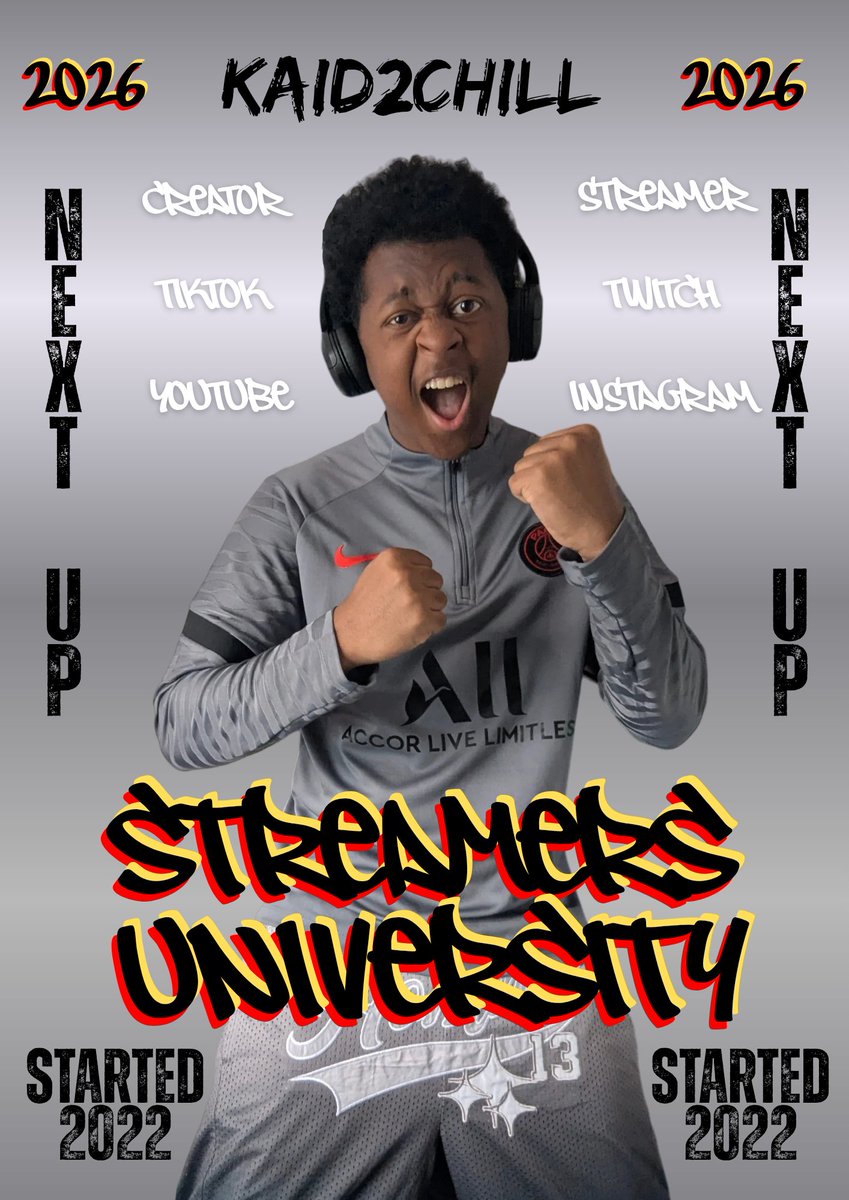 Kaid2chill_'s tweet photo. W stream I made this poster for @KaiCenat 's Streamer university. had to be original 

 I won't lie this was the most quiet I've been on stream, sorry bros. https://t.co/WSx72yedHZ