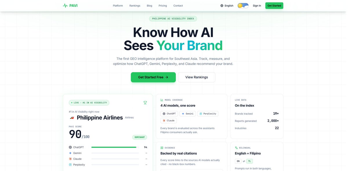 agenticgav's tweet photo. PAVI - Philippine AI Visibility Index

Get Your Brand Mentioned in AI Answer Engines, Let PAVI Score your Brand.

https://t.co/P9uI8cVOf1 

DM for Free CODE - Tokens
#AIVisibility #GEO #AEO #MarTech #PAVI #DigitalMarketingPhilippines #SEA #Claude #ChatGPT #Gemini #Perflexity https://t.co/UlHEojUURk