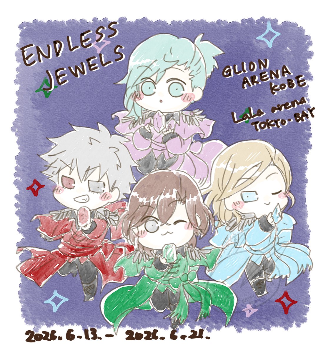 mihuyu_t's tweet photo. 𝐐𝐔𝐀𝐑𝐓𝐄𝐓 𝐍𝐈𝐆𝐇𝐓 𝐋𝐈𝐕𝐄
𝐄𝐍𝐃𝐋𝐄𝐒𝐒 𝐉𝐄𝐖𝐄𝐋𝐒
開催おめでとうございます！
素敵な4日間になりますように💎✨
#うたプリTN #TNライブ https://t.co/N6yNbzM58f
