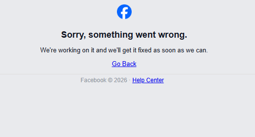 Neruta_GP's tweet photo. What's happening on Meta? Facebook is down here in the Philippines 

#Facebookisdown2026 https://t.co/Dys38cO6Tu