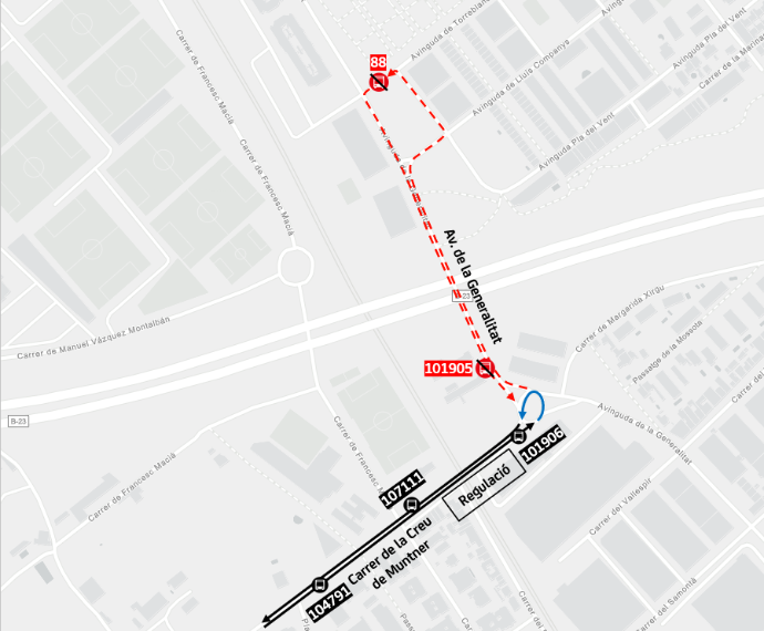 Inciden_Mob_AMB's tweet photo. 14/06 - Sant Joan Despí: N15 Desviament provisional a l'avinguda de la Generalitat afectant parades @avanzaenBCN @AjSJDespi https://t.co/hprbrJxOvr https://t.co/2jcPmAwWkl
