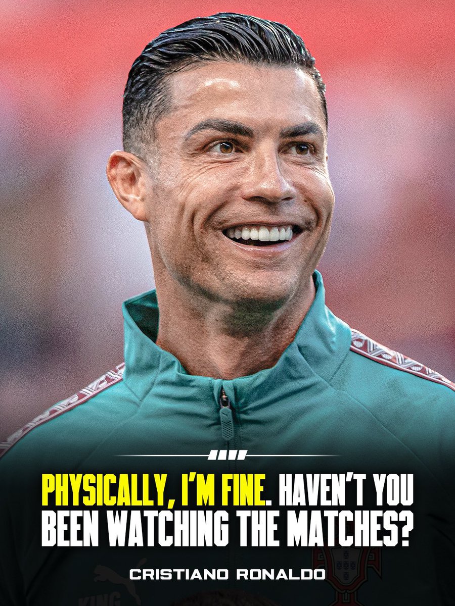 kingfootb's tweet photo. 🚨🇵🇹 Cristiano Ronaldo: “I feel very good. Haven’t you been watching the games?”.

“We go to this World Cup with a lot of hope. This generation will give Portugal great things”. https://t.co/QxhpuFNvSu
