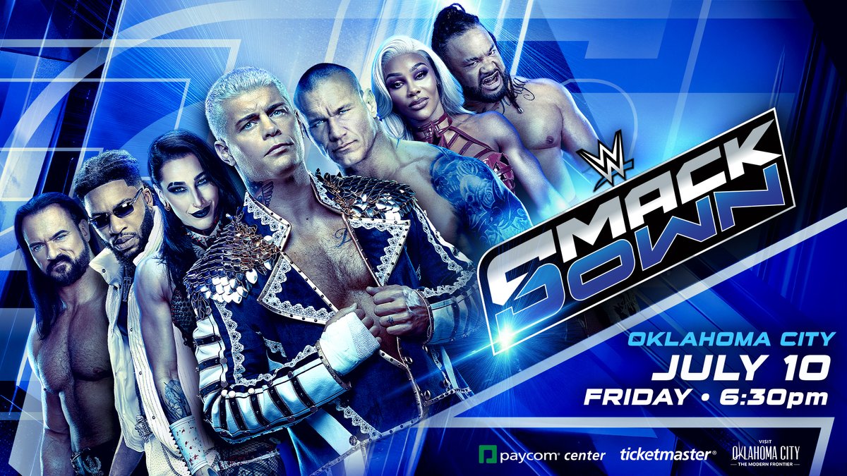 PaycomCenter's tweet photo. FLASH SALE 🚨 Starting NOW get 2 tickets for the price of 1 to WWE SmackDown on July 10! Click the link below and use code WWESAVE to access the deal before it ends tonight at 11:59 PM.

🎟️: https://t.co/4fISbjGhpr

#405LIVE | #OKC | #WWE https://t.co/VthY8CPn54