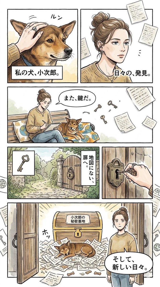 mika_Jimmy's tweet photo. 楽しくなっちゃってプロンプトに、ストーリー性欲しい。
最後のコマでオチつけて
って言ったらこうなった
相変わらず地球と謎の鍵がよく出てくる
鍵ってどこのイメージなんやろ🤔 https://t.co/WqoKfBt4X8