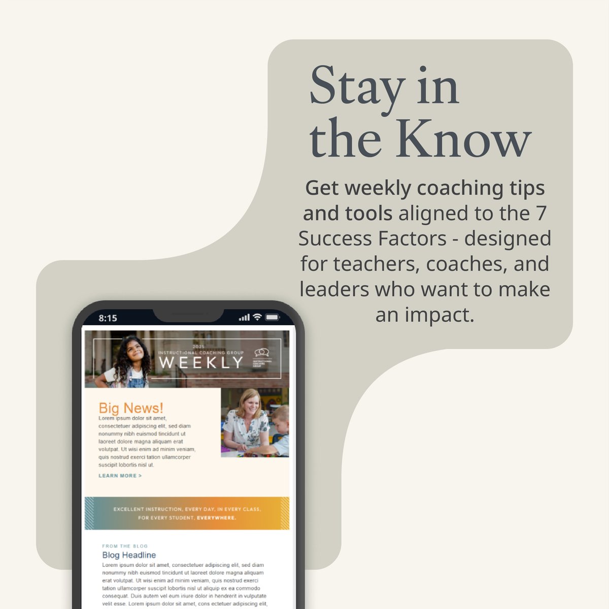 CoachingPD's tweet photo. One email. Every week. Lots of value.

✨ New blog posts
🎙️ Podcast episodes
📚 Free resources
📅 Upcoming events
📣 Big announcements

Join thousands of educators who subscribe to the ICG newsletter. https://t.co/SntGwHJ7wR https://t.co/0UoqZNqBM5