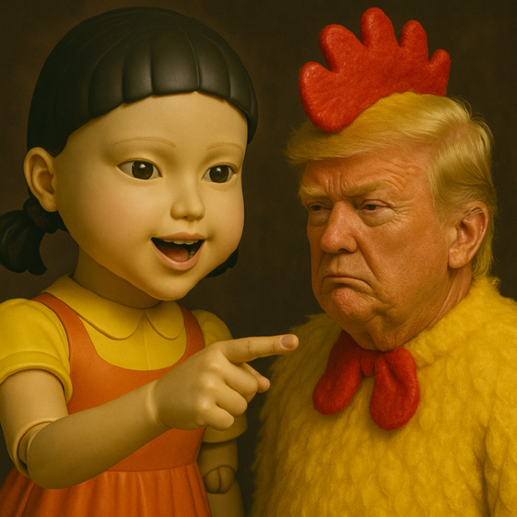 noligarchy_US's tweet photo. You survived another day in the coop. Reward yourself with your Daily #BAWK. 🐓 #ChickenInChief #resist #SquidGames #YoungHee https://t.co/vdE4Tw8EAK