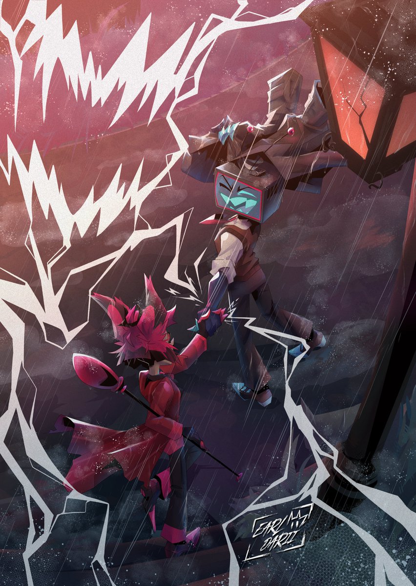 EarlDarii's tweet photo. Scream Rain ⚡️

#HazbinHotel #RadioStatic #Vox #Alastor https://t.co/LHlYiUfxYz