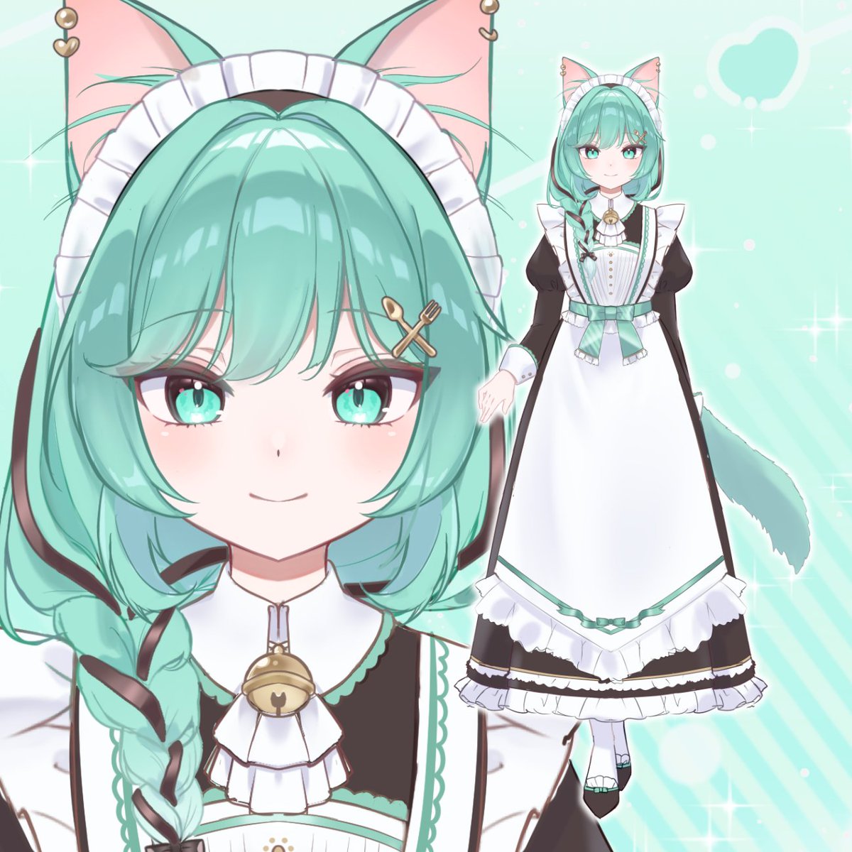 angel3yumeuchan's tweet photo. 💚チョコミントメイド🐱
デザインリメイクできました～ https://t.co/VbTNMWqLj0