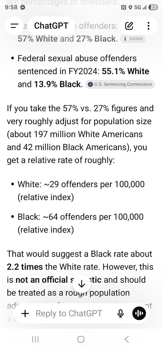 EliteCryptic's tweet photo. @bluecollanicca @dods46934 @B1TuckerCarlson Blacks have a higher child rape per capita and sexual assaults💀 https://t.co/cYSujXNA6g