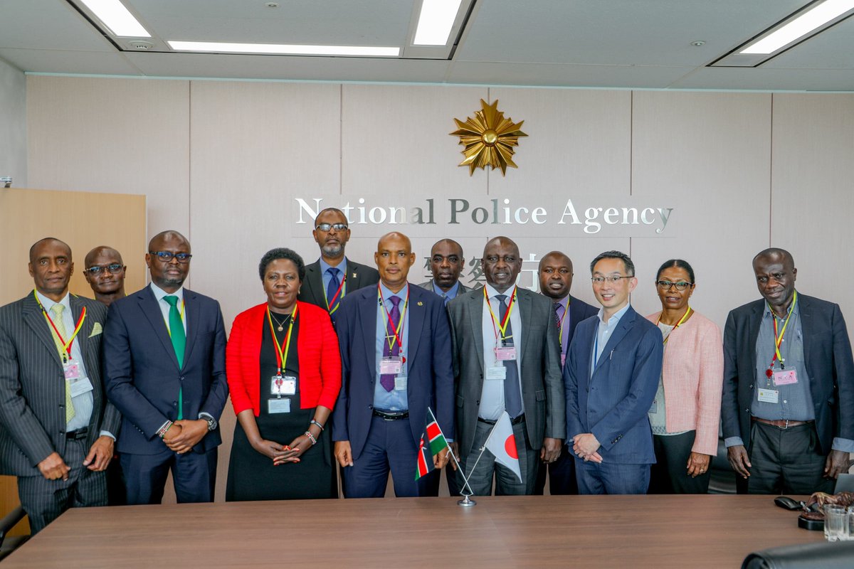 NPSOfficial_KE's tweet photo. IG KANJA AND DELEGATION CONCLUDE OFFICIAL VISIT TO JAPAN 

The Kenyan inter-ministerial team, led by the Inspector-General of the National Police Service, Mr.Douglas Kanja, MGH, CBS, OGW, concluded its benchmarking assignment in Japan today, 12 June 2026.

Drawn from the National Police Service, the Ministry of Interior and National Administration, the Ministry of Foreign and Diaspora Affairs, and the Nairobi City County Government, the officials visited Japan’s National Police Agency, the Tokyo Metropolitan Police Department, and other key institutions.

The successful visit provided a valuable opportunity to study alternative policing models, particularly those suited to metropolitan environments. The lessons learned will strengthen the ongoing modernisation and reform efforts of the National Police Service.

To conclude the official visit, the delegation paid a courtesy call on the Embassy of the Republic of Kenya in Japan. The team was received by the Deputy Ambassador, Amb. (Pst.) Arthur Andambi, on behalf of Ambassador Moi Lemoshira who was out of the country.

The delegation included: Director of Criminal Investigations, Mr.Mohammed Amin; Principal Administrative Secretary, State Department for Internal Security, Ms.Beverly Opwora; Secretary for Government Projects in the Office of the Prime Cabinet Secretary, Mr.Musa Machooka; Director of the Nairobi County Delivery Unit, Ms.Eunice Mueni; NPS Director of Reforms, Mr.John Kamau, AIG; and Dr.Musyoki Mutungi, AIG, from KPS Headquarters.