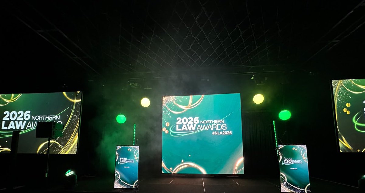 BigPurplePro's tweet photo. Fantastic to supply Audio Visual for the Northern Law awards 2026 last night at the Hilton Newcastle Tyne Bridge! Congratulations to all the nominees and winners! #eventprofs #liveevents #awards #audiovisual https://t.co/WUbDy1SNe2