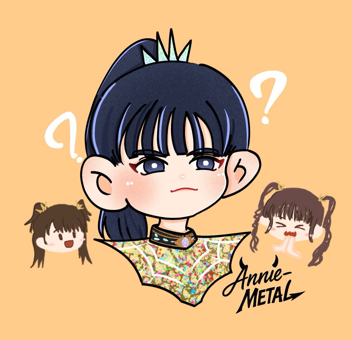 annie_metal_TW's tweet photo. SUちゃん、事情をよく分かってないのに妹に付き合ってあげてる感じがして可愛いww🥹💕 

#babymetal_fanart https://t.co/NRswWFzhdY